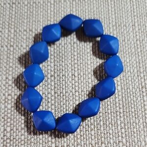 Blue Geometric Beaded Bracelet